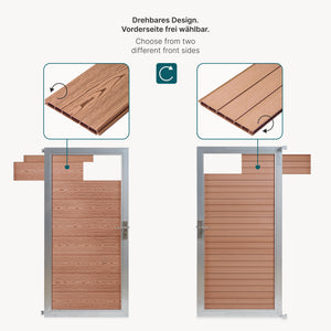 Puerta de jardín Segovia con cerradura WPC 180x90cm NEU.HOLZ 