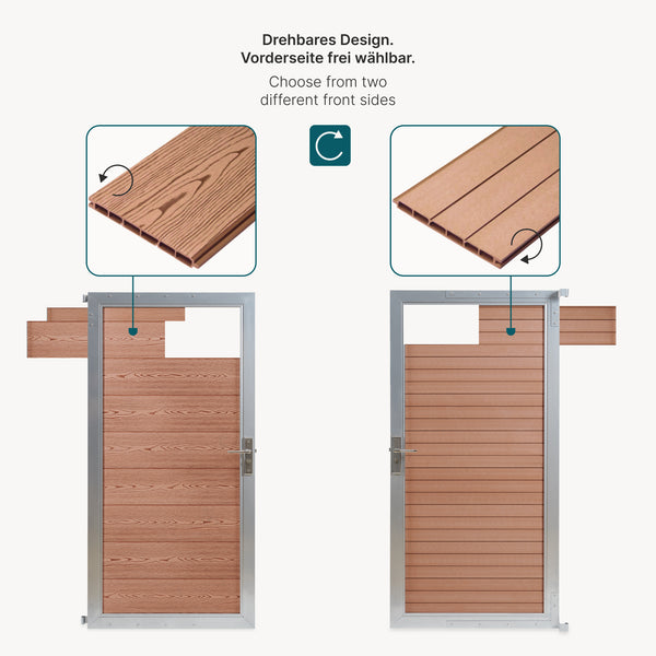 Puerta de jardín Segovia con cerradura WPC 180x90cm NEU.HOLZ 