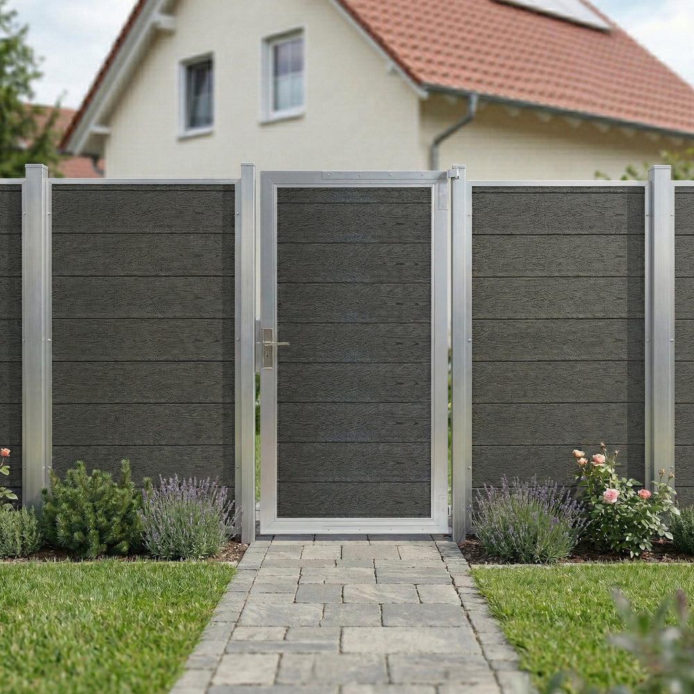 Puerta de jardín Segovia con cerradura WPC 180x90cm NEU.HOLZ 