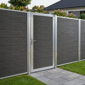 Puerta de jardín Segovia con cerradura WPC 180x90cm NEU.HOLZ 