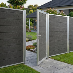 Puerta de jardín Segovia con cerradura WPC 180x90cm NEU.HOLZ 
