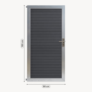 Puerta de jardín Segovia con cerradura WPC 180x90cm NEU.HOLZ 