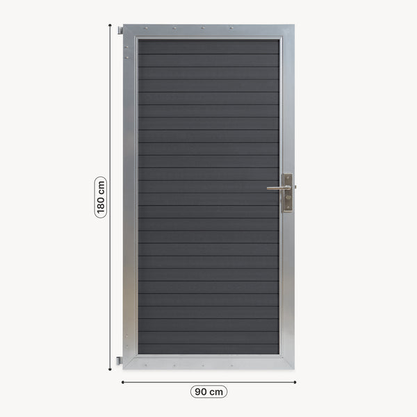 Puerta de jardín Segovia con cerradura WPC 180x90cm NEU.HOLZ 