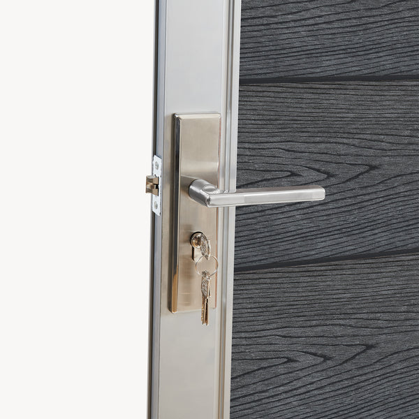 Puerta de jardín Segovia con cerradura WPC 180x90cm NEU.HOLZ 