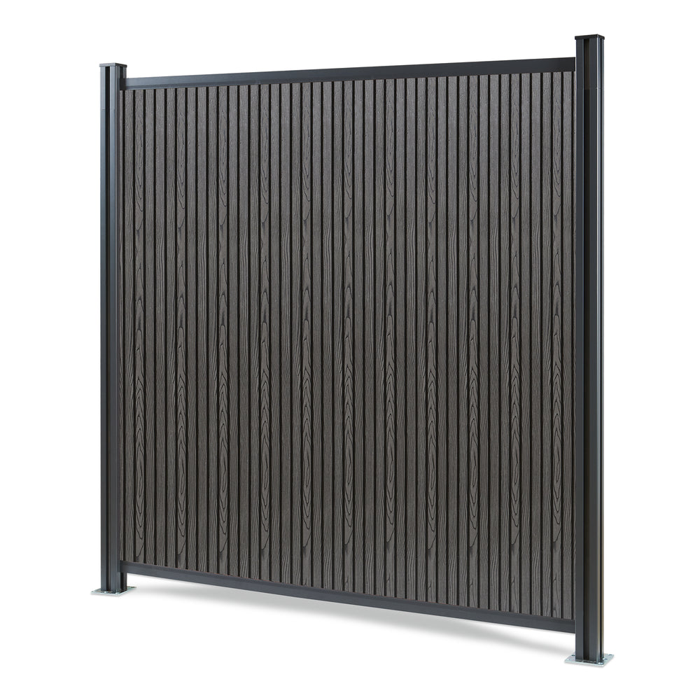 Valla jardin exterior Grassano con 1/2 postes Aluminio WPC NEU.HOLZ