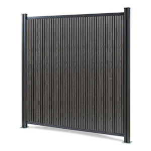 Valla jardin exterior Grassano con 1/2 postes Aluminio WPC NEU.HOLZ