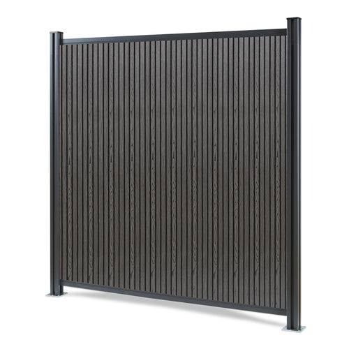 Valla jardin exterior Grassano con 1/2 postes Aluminio WPC NEU.HOLZ