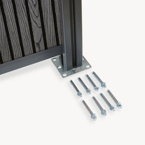 Valla jardin exterior Grassano con 1/2 postes Aluminio WPC NEU.HOLZ