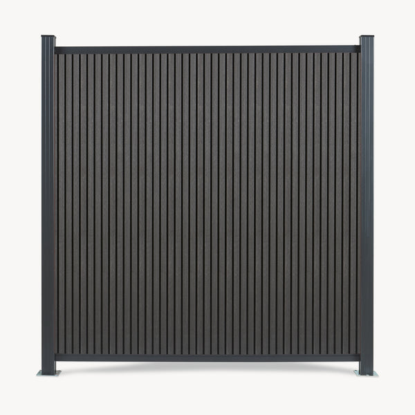 Valla jardin exterior Grassano con 1/2 postes Aluminio WPC NEU.HOLZ