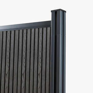 Valla jardin exterior Grassano con 1/2 postes Aluminio WPC NEU.HOLZ