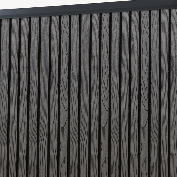 Valla jardin exterior Grassano con 1/2 postes Aluminio WPC NEU.HOLZ