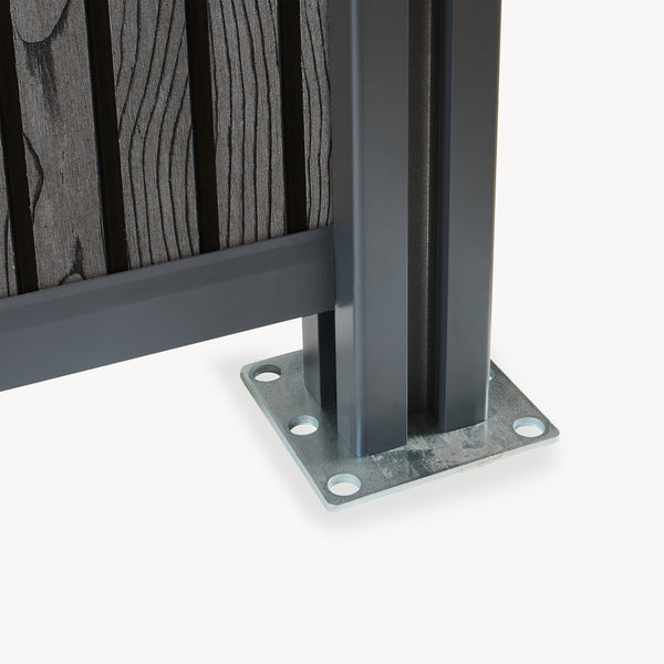 Valla jardin exterior Grassano con 1/2 postes Aluminio WPC NEU.HOLZ