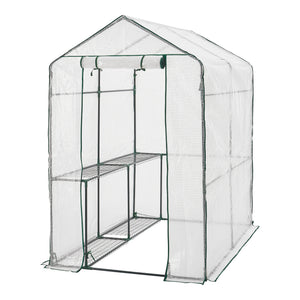 Invernadero Oosterhout con estantes 120x186x190cm transparente [en.casa] - premiumXL