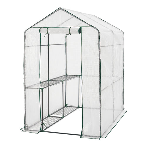 Invernadero Oosterhout con estantes 120x186x190cm transparente [en.casa] - premiumXL