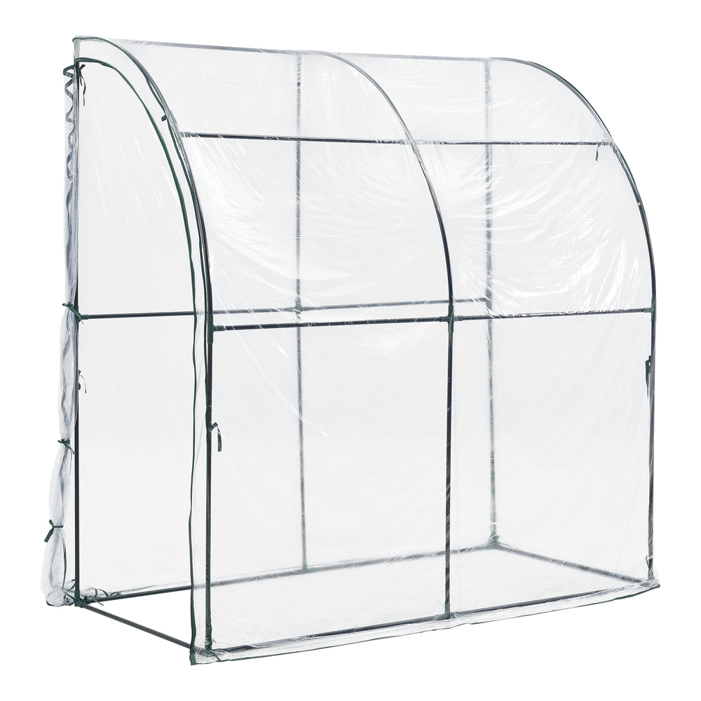 Invernadero de pared Juta 100x200x215cm Película de PVC Transparente [en.casa]