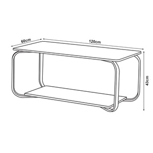 Mesa de centro Kolta 120x60x43 cm aspecto mármol [en.casa]