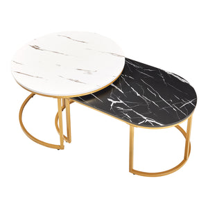 Mesa auxiliar Oppeerg juego de 2 [en.casa]