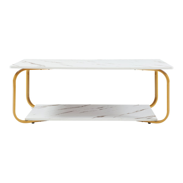 Mesa de centro Kolta 120x60x43 cm aspecto mármol [en.casa]