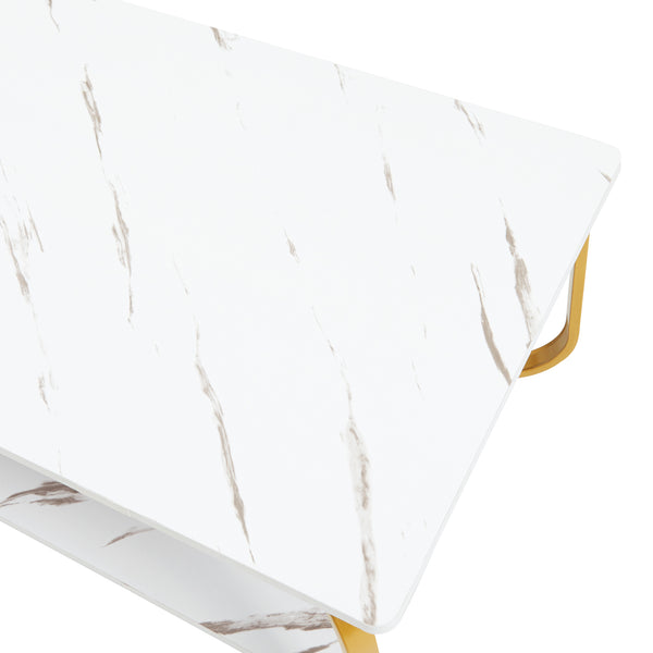 Mesa de centro Kolta 120x60x43 cm aspecto mármol [en.casa]