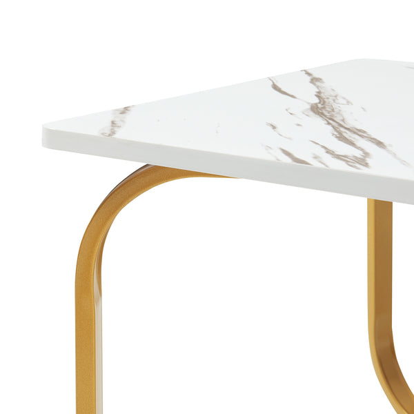 Mesa de centro Kolta 120x60x43 cm aspecto mármol [en.casa]