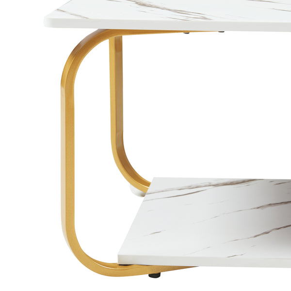 Mesa de centro Kolta 120x60x43 cm aspecto mármol [en.casa]