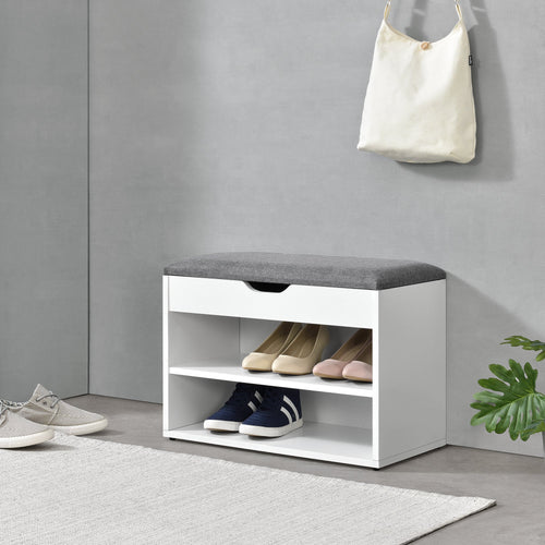 Banco de zapato Gentofte 46 x 60 x 30 cm para 4 pares aglomerado en Varios Colores [en.casa] 