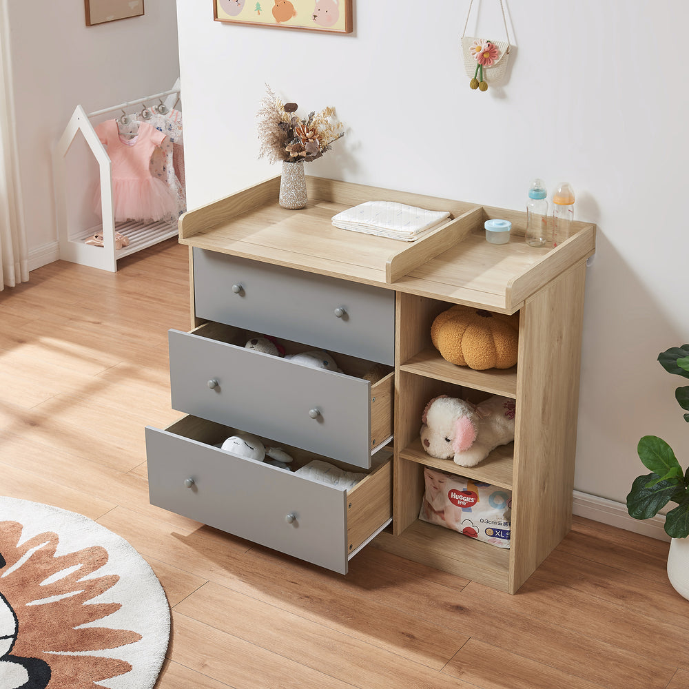 Cómoda cambiador Beldinupp con colchón cambiador [en.casa]