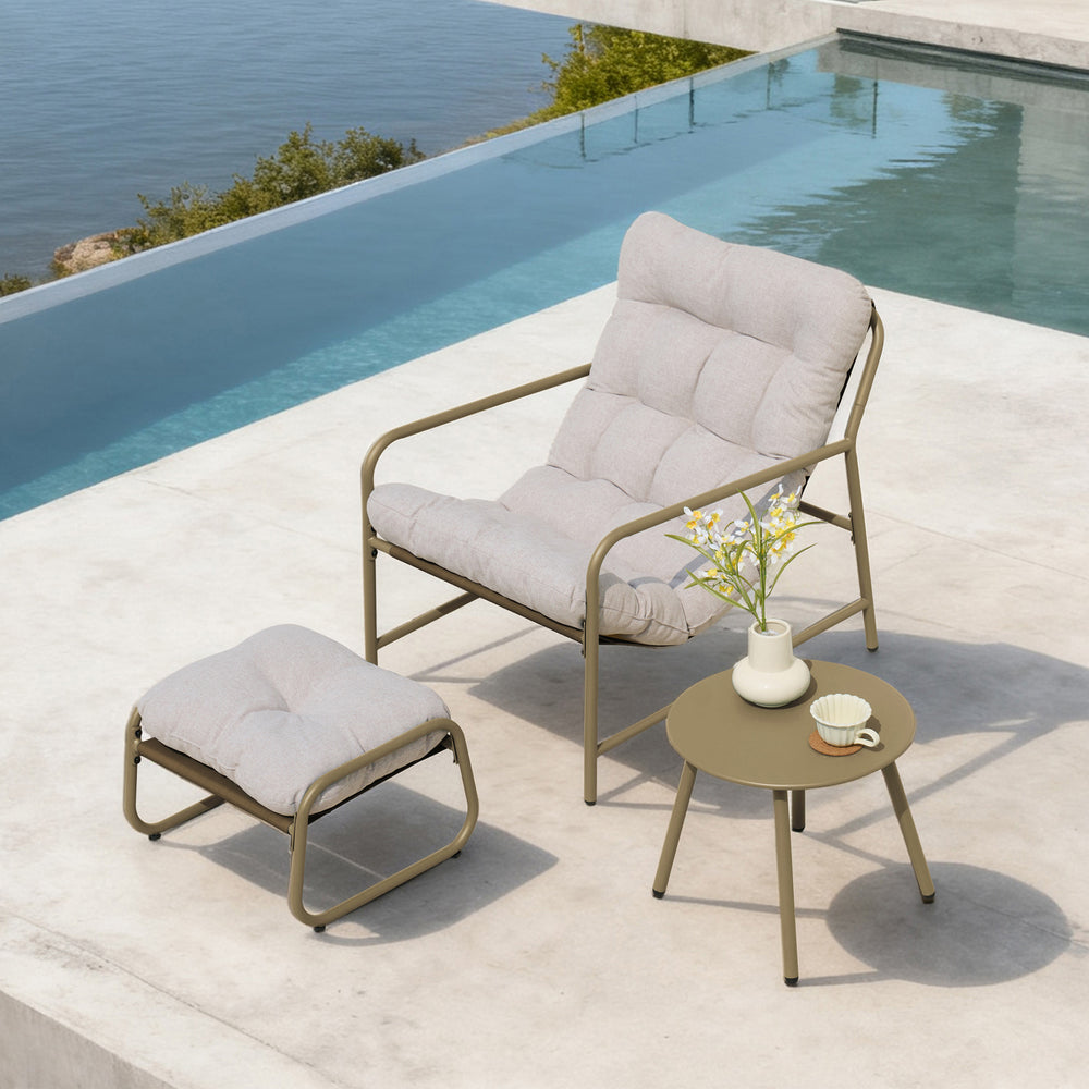 Conjunto de muebles de jardín Trerdfjoa de 3 piezas [en.casa]