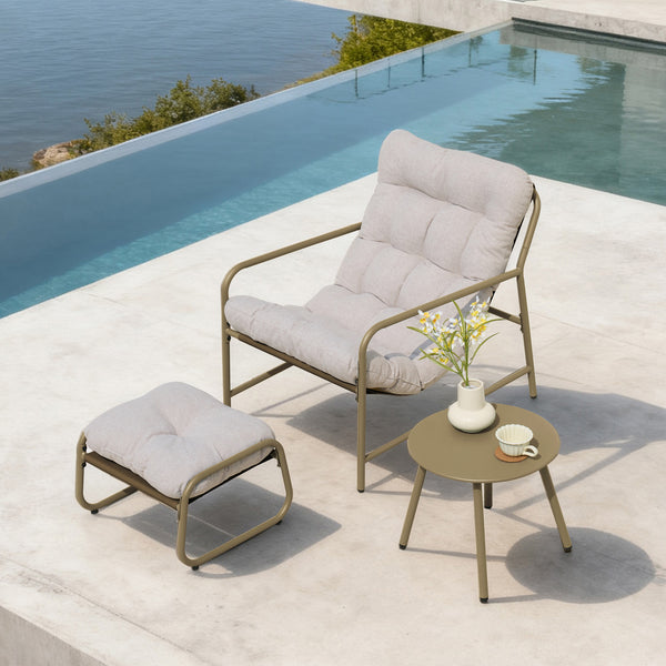 Conjunto de muebles de jardín Trerdfjoa de 3 piezas [en.casa]