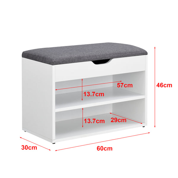 Banco de zapato Gentofte 46 x 60 x 30 cm para 4 pares aglomerado en Varios Colores [en.casa] 