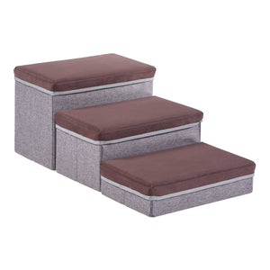 Escalera para perros Vojens de 3 niveles - Gris [en.casa]