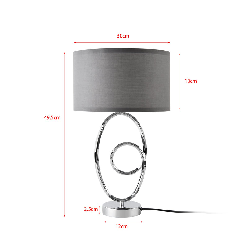 Esquema acotado Lámpara de mesa Torquay Gris [lux.pro]