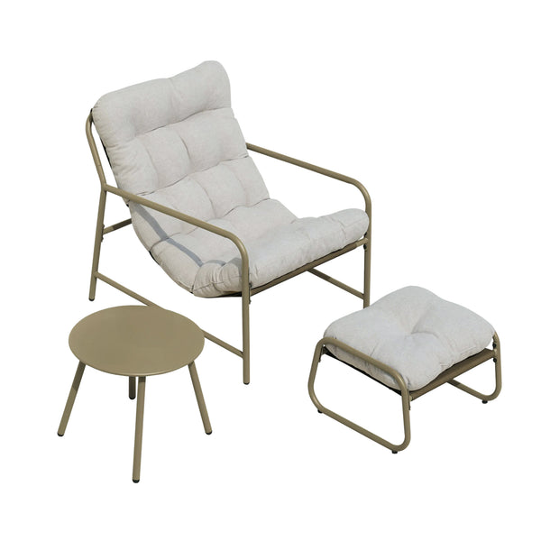 Conjunto de muebles de jardín Trerdfjoa de 3 piezas [en.casa]