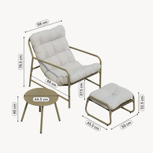 Conjunto de muebles de jardín Trerdfjoa de 3 piezas [en.casa]