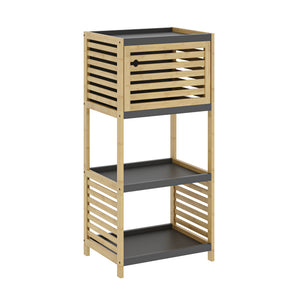 Estantería de baño Kydesby de  niveles bambú  Natural/Gris [en.casa]