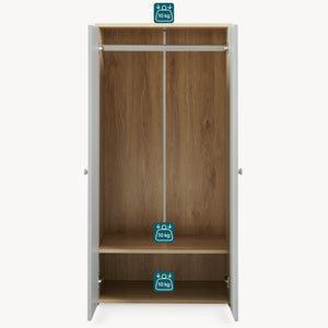 Armario ropero infantil Beldinupp con 2 puertas 123x60x40 cm [en.casa]