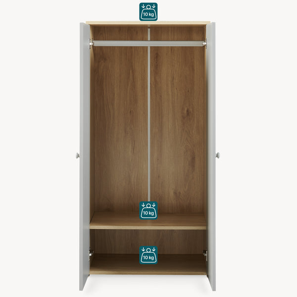Armario ropero infantil Beldinupp con 2 puertas 123x60x40 cm [en.casa]