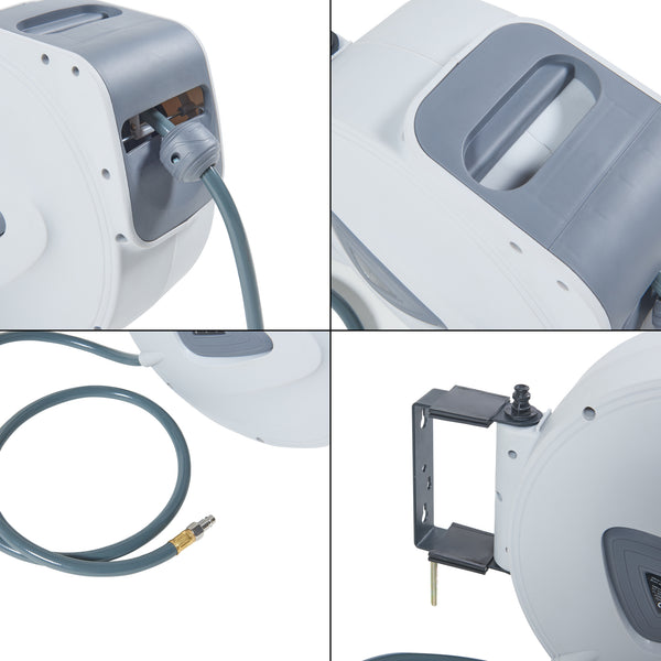 Enrollador de manguera de aire comprimido Nassau Blanco/Gris [pro.tec]