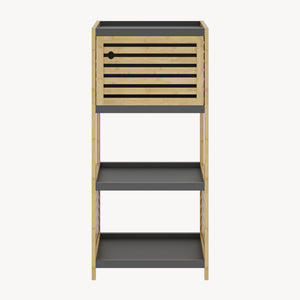 Estantería de baño Kydesby de  niveles bambú  Natural/Gris [en.casa]
