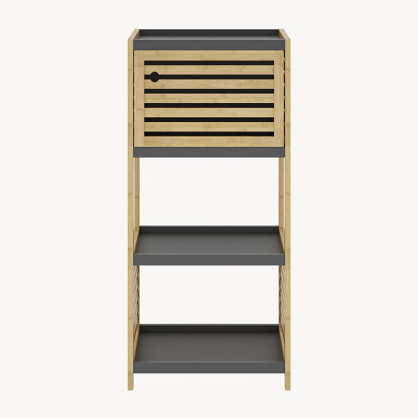 Estantería de baño Kydesby de  niveles bambú  Natural/Gris [en.casa]