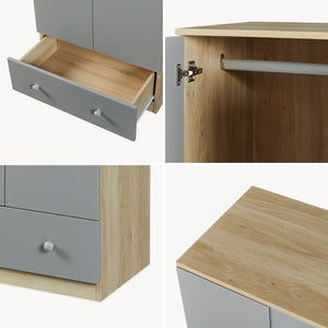 Armario ropero infantil Beldinupp con 2 puertas 123x60x40 cm [en.casa]