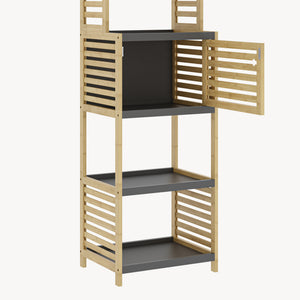 Estantería de baño Kydesby de  niveles bambú  Natural/Gris [en.casa]
