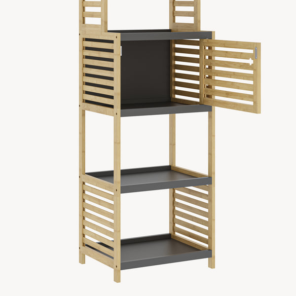 Estantería de baño Kydesby de  niveles bambú  Natural/Gris [en.casa]