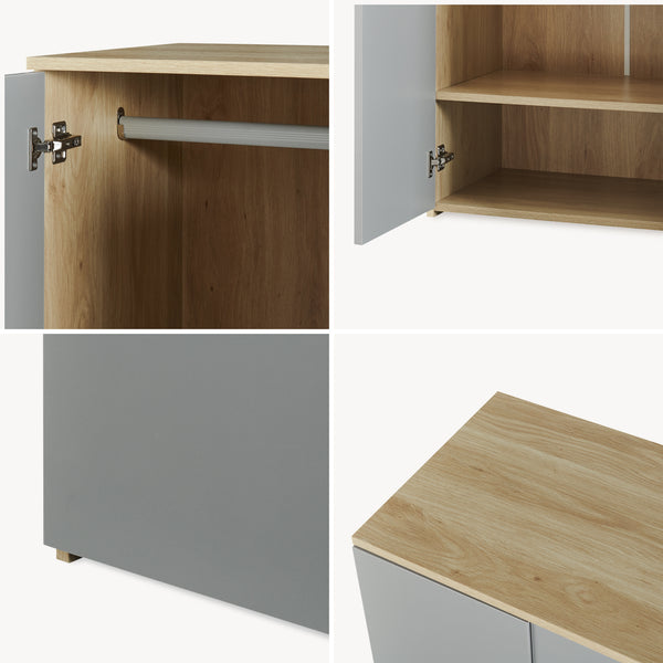 Armario ropero infantil Beldinupp con 2 puertas 123x60x40 cm [en.casa]