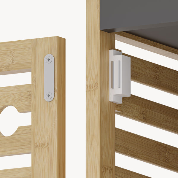 Estantería de baño Kydesby de  niveles bambú  Natural/Gris [en.casa]