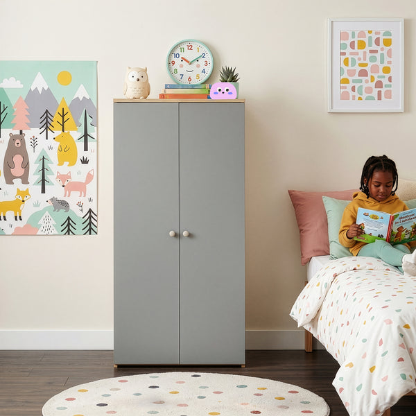 Armario ropero infantil Beldinupp con 2 puertas 123x60x40 cm [en.casa]