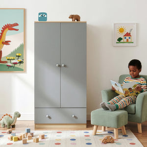 Armario ropero infantil Beldinupp con 2 puertas 123x60x40 cm [en.casa]