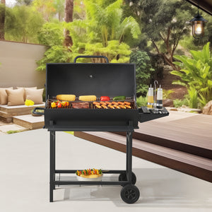 Carro de barbacoa Armento 95x108x61cm Negro [casa.pro]