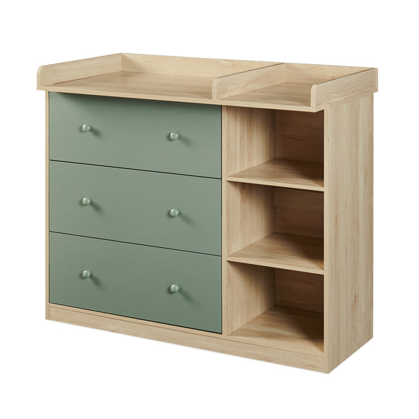 Cómoda Beldinupp con cambiador extraíble 3 cajones 93x110x55 cm [en.casa]