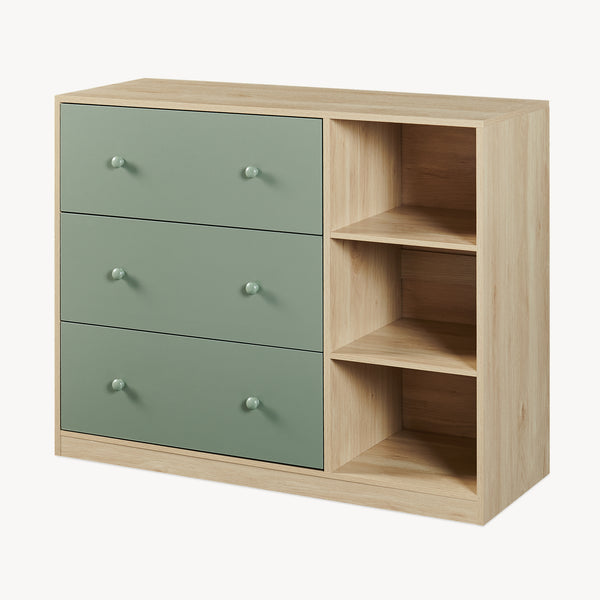 Cómoda Beldinupp con cambiador extraíble 3 cajones 93x110x55 cm [en.casa]